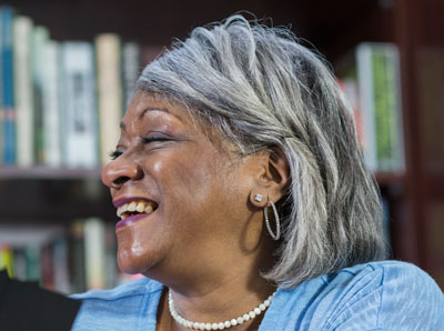 African american woman laughing